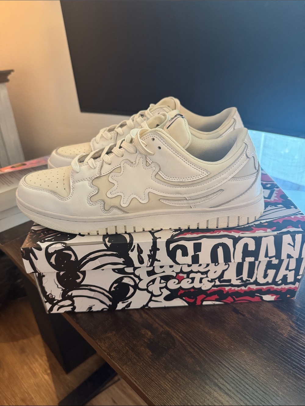 Funky feet- White Reflective Chief Keef